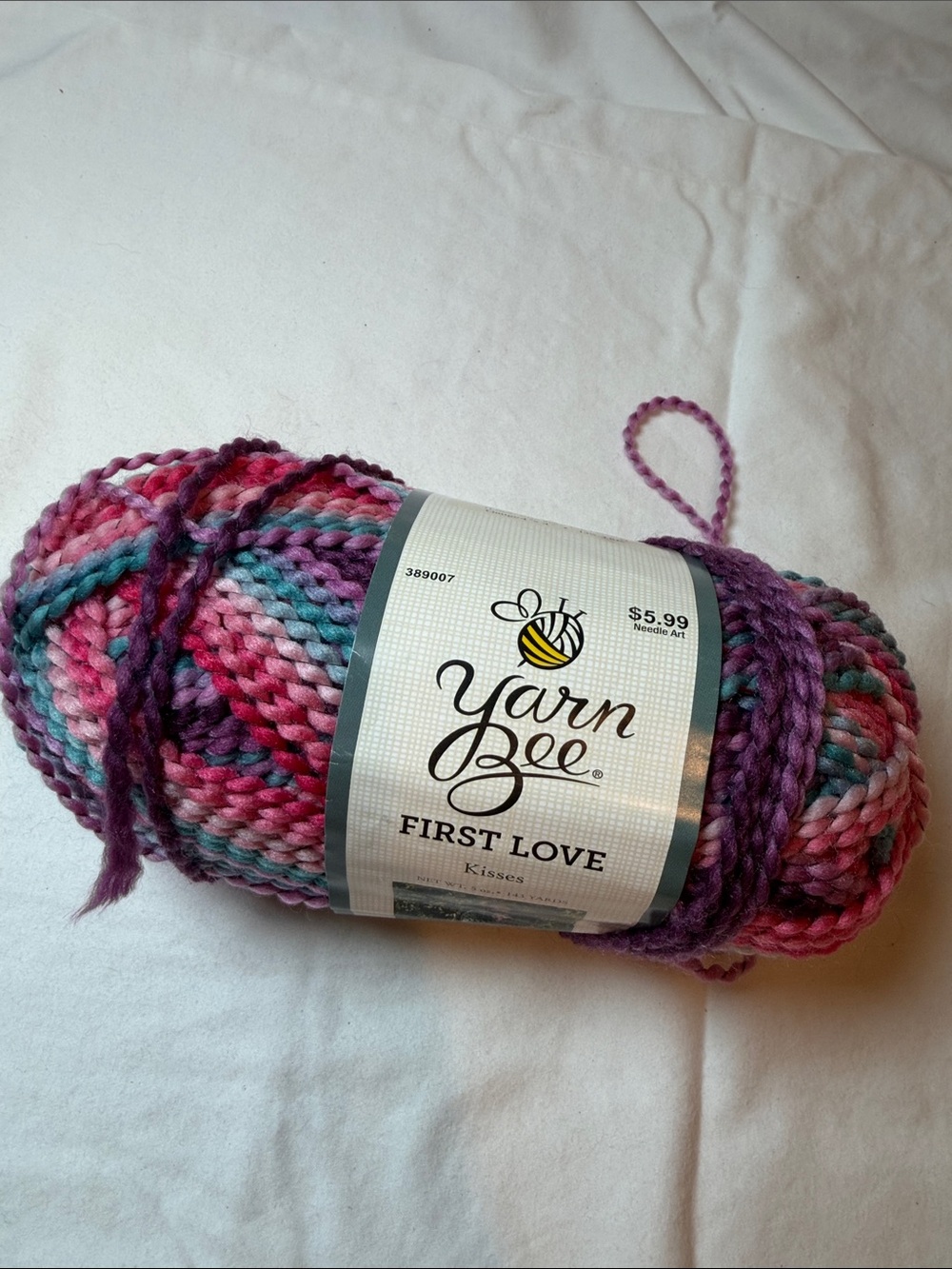 First Love Chunky Yarn in Pink, Purple & Teal Blend
